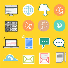 Design concepts for data architecture, big technology, database, mobile cloud computing, cloud platform and solutions vector