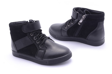 black sneakers isolated on white