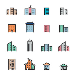 Fototapeta premium building line icon