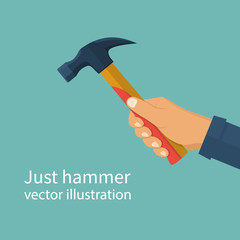 Hand holding hammer