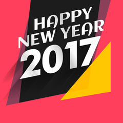 modern new year 2017 background with flat colors