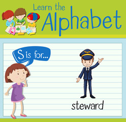 Flashcard letter S is for steward