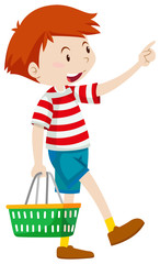 Little boy with shopping basket