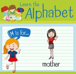 Flashcard letter M is for mother