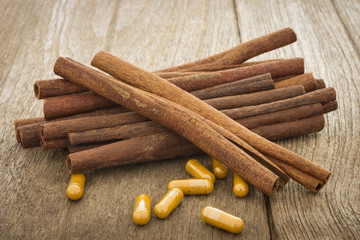 Cinnamon, herbs and spices