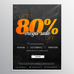 stylish 80% off mega sale promotional template design for your m