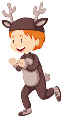 Boy dressed up as reindeer