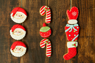 Delicious Christmas cookies in red