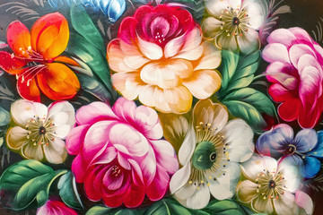 Obrazy na Szkle  Kwiaty, obraz olejny, styl impresjonistyczny, kolor martwej natury