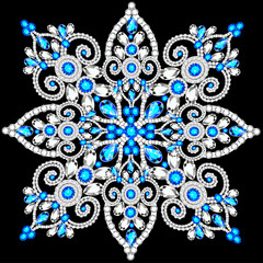 Christmas snowflake crystal precious. Beautiful jewelry, medalli