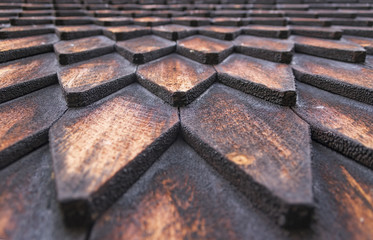 Scales wall close up of  a swedish chruch sami culture backgroun