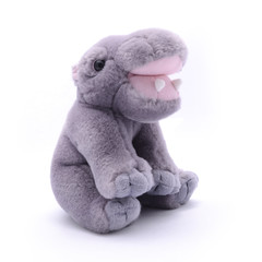 soft toy hippopotamus isolated on white