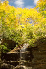 Slick Rock Falls in the Appalachians of western North Carolina