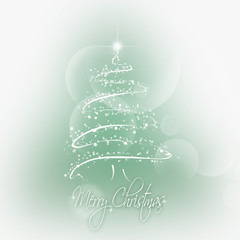 Christmas elegant card with snow and fir trees