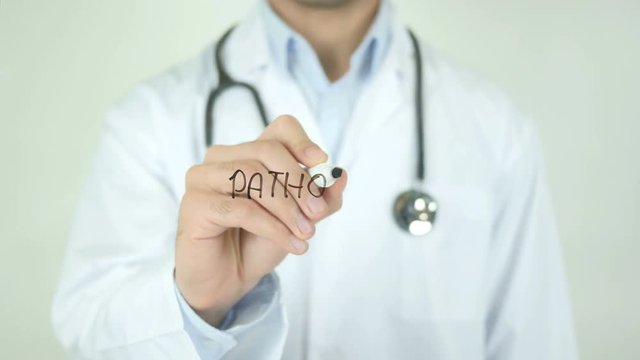 Pathogen , Doctor Writing On Transparent Screen