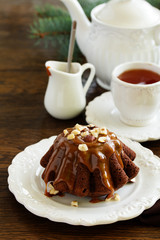 chocolate cake with caramel