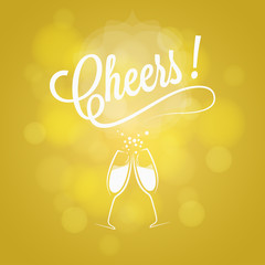 Cheers Party Sign Champagne Design Background