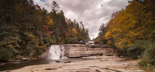 waterfall in the Appalachians of western North Carolina during fall