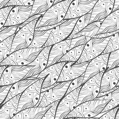 Fototapeta premium black and white seamless vector pattern. Hand drawn illustration. Doodles, zentangle vector pattern. Eps10