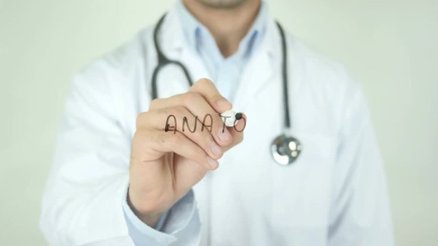 Anatomy , Doctor Writing On Transparent Screen