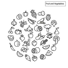 Fruit and Vegetables icons vector