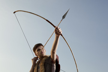 Robin Hood. Archer with arrow and long bow