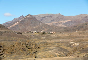 Beautiful volcanic mountains on  Fuerteventura. Canary Islands.