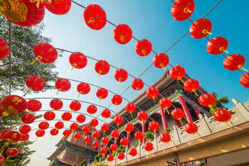 Chinese temple during the Chinese New Year. Place for prayers to