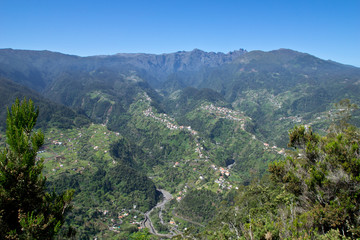View of the mountains on Madeira, Portugal
