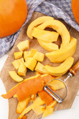 pumpkin, peeled and cut into small pieces to cook a pumpkin soup
