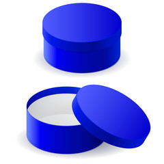 Blue round gift box