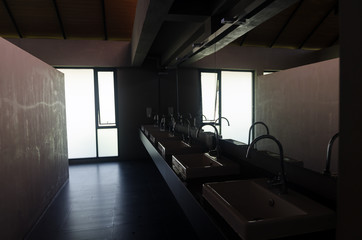 the dark public toilet