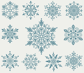 Fototapeta na wymiar vector set of decorative snowflakes