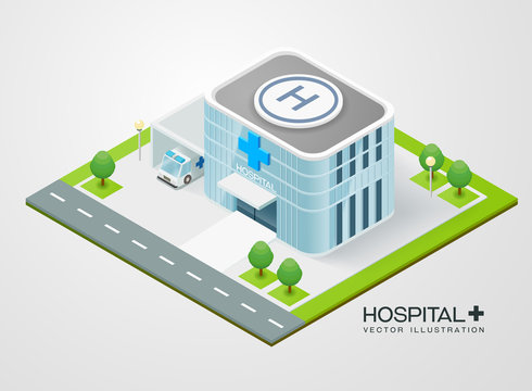  isometric hospital vector