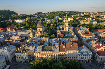 Lviv old city panorama. Ukraine, Europe.