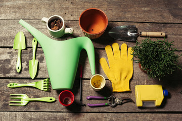 composition of garden tools
