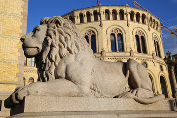 Norwegian parliament Storting Oslo in central Oslo, Norway © Vladimir Mucibabic