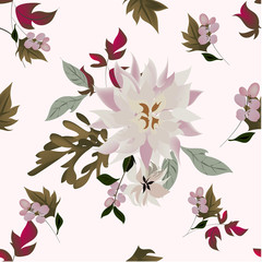 tropical  flowers seamless pattern .