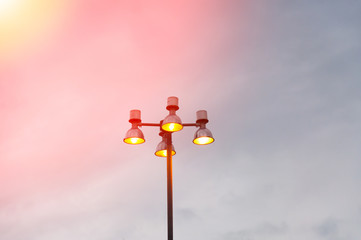 street light and sky, modern lamp street