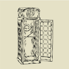 Phone booth. Vector illustration for a card or poster.