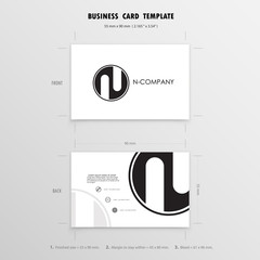 Business Cards Design Template. Name Cards Symbol. Size 55 mm x