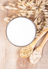 Oat milk, the concept of a vegetarian diet.