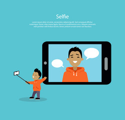 Selfie concept vector illustration