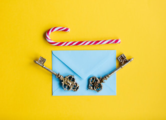 christmas envelope and keys