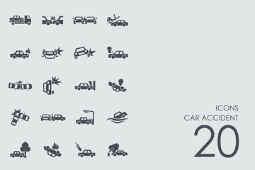 Set of car accident icons