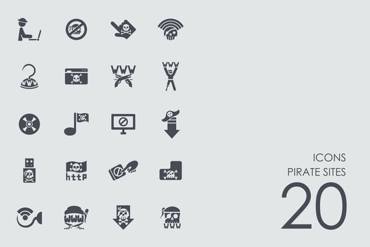 Set of pirate sites icons