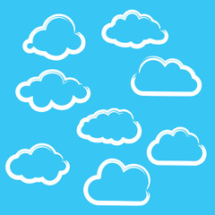 Vector illustration of clouds collection