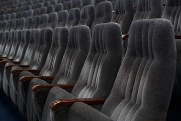 Obraz premium Rows of new big soft grey chairs
