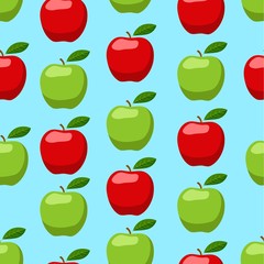 Apples seamless pattern. Vector illustration