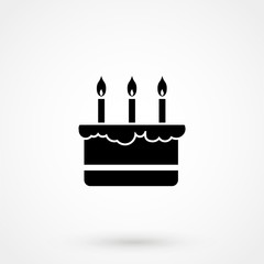 Cake icon on white background. Vector illustration.